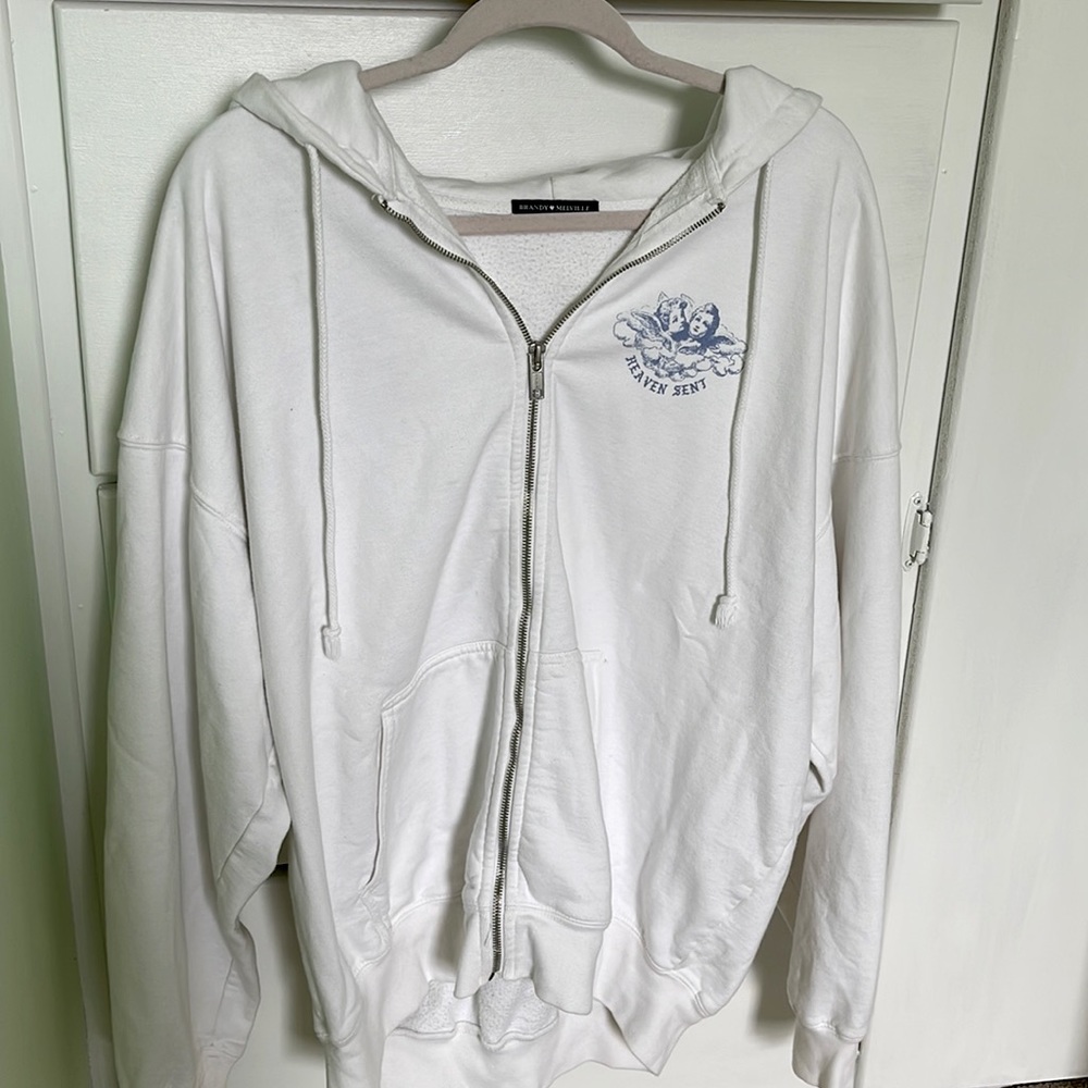 Brandy Melville Heaven Sent Zip Up Hoodie